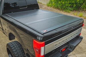Ford F-250 Super Duty Hard Low Profile Bed Cover - Rough Country - Tri-Fold - '17-'24 Ford F-250 Super Duty Hard Low Profile Bed Cover - Rough Country - Tri-Fold - '17-'24